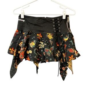 Y2K Living Dead Souls Mermaid Pirate Micro Mini Skirt Tulle Slip‎ Size Medium